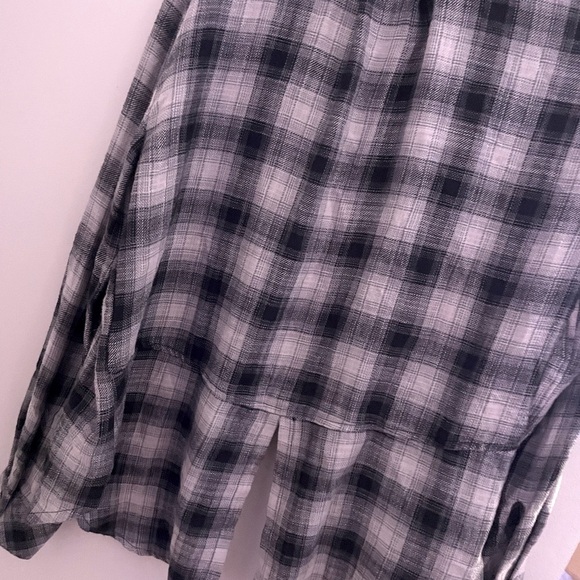 Plaid Women’s Shirt - Black and White - Picture 9 of 11